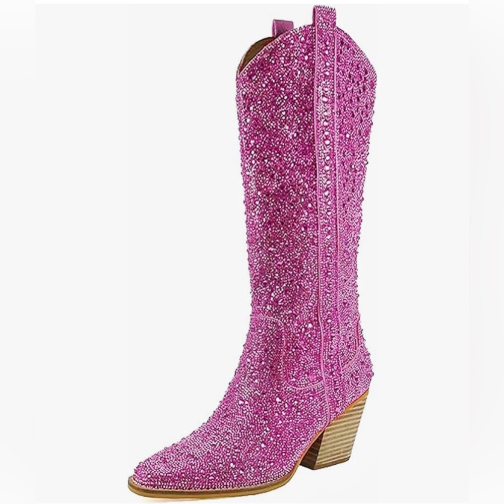 Hot pink rhinestone Cowboy boots